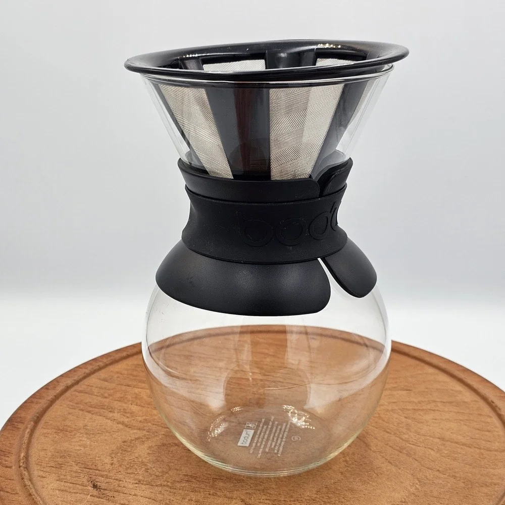 Bodum Pour Over Coffee Maker 34oz 8 Cup Glass Carafe Permanent Filter Black